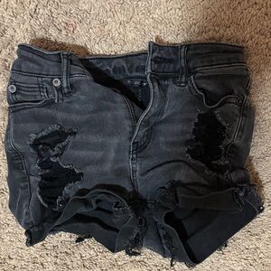 American Eagle Outfitters Distressed Black Denim Shorts